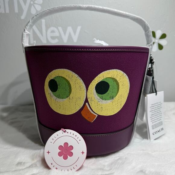 Coach Handbags - COACH Trick Or Treat Bucket With Halloween Owl In Regenerative Cotton